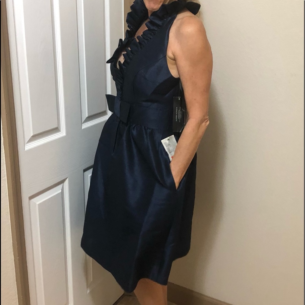 Silk halter Cocktail dress with Pockets